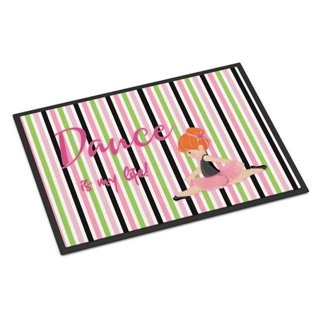 Carolines Treasures 24 x 36 in. Ballet Dance is My Life Red Indoor or Outdoor Mat BB5394JMAT
